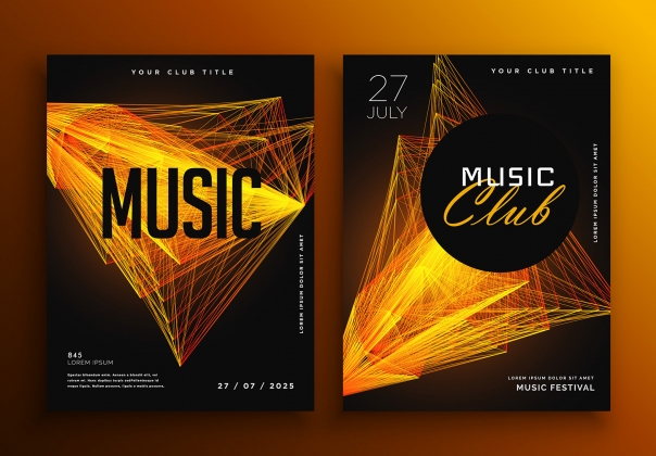 音乐俱乐部派对海报矢量模板Music Club Party