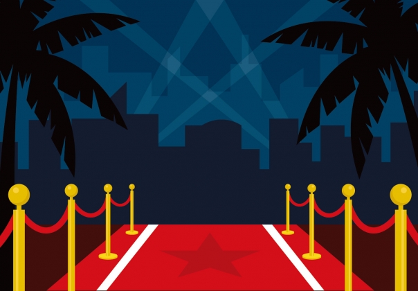 好莱坞红地毯矢量插图Hollywood Red Carpet