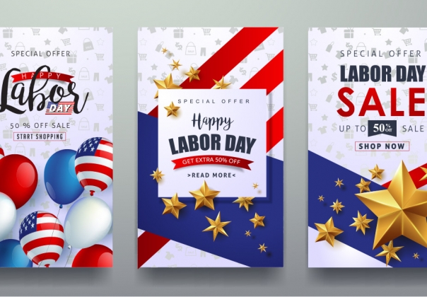 劳动节促销矢量海报Labor day sale promot